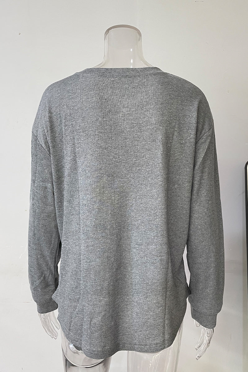 Fashion Casual Solid V Neck Tops(6 Colors)