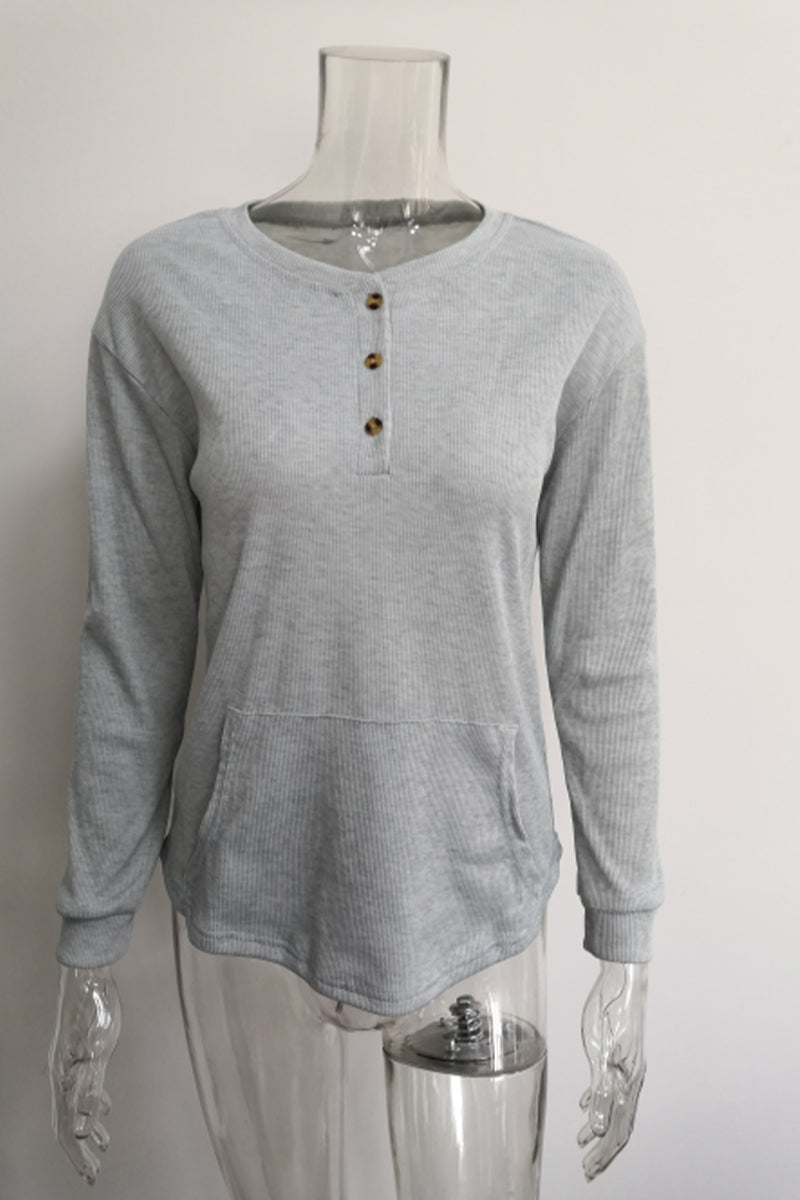 Fashion Casual Solid V Neck Tops(6 Colors)