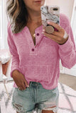 Fashion Casual Solid V Neck Tops(6 Colors)