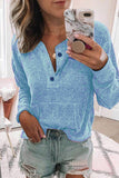 Fashion Casual Solid V Neck Tops(6 Colors)