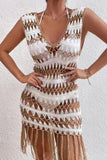 Sexy Patchwork Tassel Hollowed Out Swimwears Cover Up