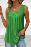 Casual Street Solid Fold Square Collar Tops(6 Colors)