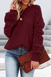 Fashion Solid Patchwork O Neck Sweaters (7 colors)