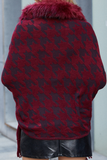 Casual Plaid Tassel Cardigan Collar Outerwear(4 Colors)