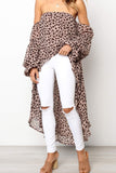 Florcoo Off The Shoulder Leopard Printed Tops