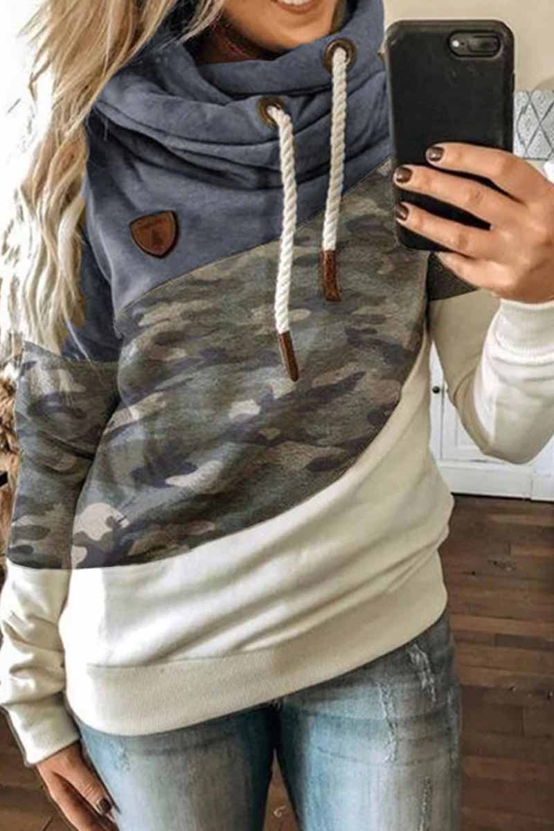 Florcoo Hooded Loose Splicing Top(4 colors)