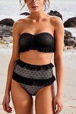 Florcoo Lace Mesh High Waist Bikini Swimwear(3 Colors)