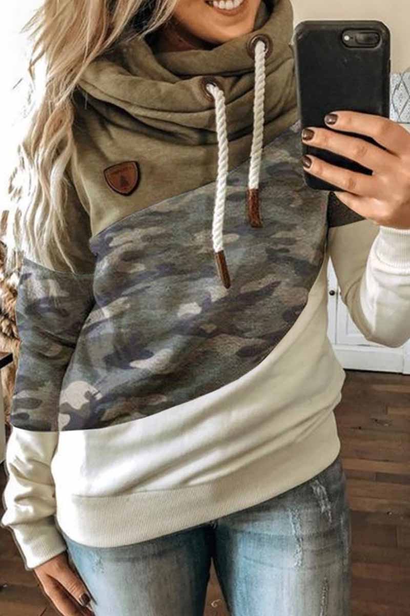 Florcoo Hooded Loose Splicing Top(4 colors)