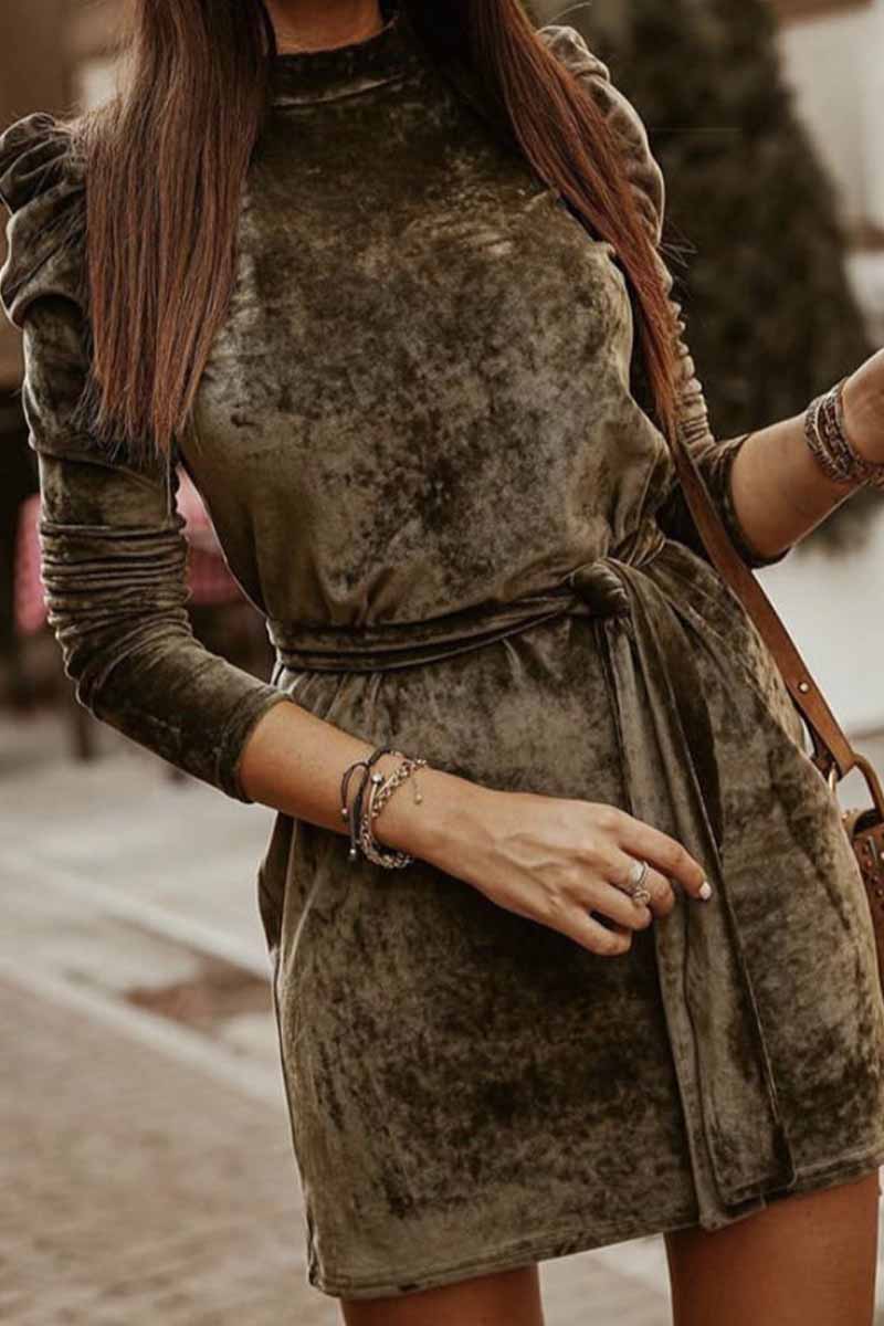 Florcoo Casual Sexy Long Sleeve Mini Dress(4 Colors)