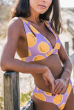 Florcoo Striped Hollow-out Sexy Bikini Set