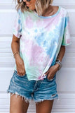 Florcoo O Neck Tie-Dye Tops