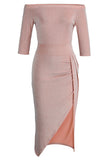 Florcoo Wrap Hip Slit Collar Maxi Dresses(5 Colors)
