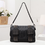 Fashion Street Solid Skull Rivets Chains Zipper Bags