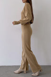 Casual Solid Solid Color Turtleneck Long Sleeve Two Pieces(5 Colors)