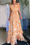 Sexy Vacation Floral Patchwork Off the Shoulder Printed Dress Dresses