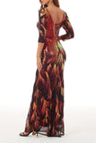 Elegant College Color Block Sequins Patchwork O Neck Evening Dress Dresses