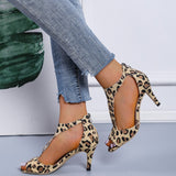 Casual Hollowed Out Patchwork Fish Mouth Out Door Shoes (Heel Height 2.75in)(5 Colors)