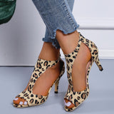Casual Hollowed Out Patchwork Fish Mouth Out Door Shoes (Heel Height 2.75in)(5 Colors)