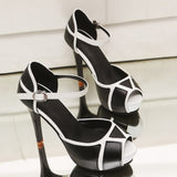Casual Patchwork Contrast Fish Mouth Out Door Shoes (Heel Height 3.86in)