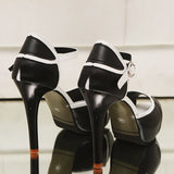 Casual Patchwork Contrast Fish Mouth Out Door Shoes (Heel Height 3.86in)