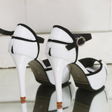 Casual Patchwork Contrast Fish Mouth Out Door Shoes (Heel Height 3.86in)