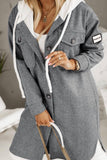 Casual Solid Patchwork Hooded Collar Outerwear