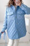 Casual Solid Bandage Patchwork Turndown Collar Outerwear