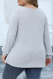 Casual Solid Patchwork V Neck Plus Size Tops