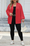 Casual Solid Cardigan Plus Size Overcoat