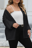 Casual Solid Cardigan Plus Size Overcoat