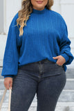 Casual Solid Basic Turtleneck Plus Size Tops