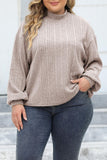 Casual Solid Basic Turtleneck Plus Size Tops