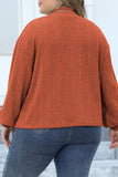 Casual Solid Basic Turtleneck Plus Size Tops