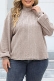 Casual Solid Basic Turtleneck Plus Size Tops