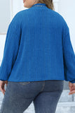 Casual Solid Basic Turtleneck Plus Size Tops