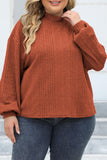 Casual Solid Basic Turtleneck Plus Size Tops