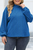 Casual Solid Basic Turtleneck Plus Size Tops