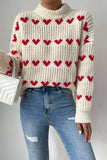 Casual Sweet Geometric Weave Turtleneck Sweaters