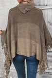 Casual Gradual Change Tassel Weave Turtleneck Tops