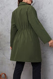 Casual Solid Frenulum Turn-back Collar Plus Size Overcoat