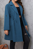 Casual Solid Frenulum Turn-back Collar Plus Size Overcoat