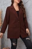 Casual British Style Solid Pocket Turn-back Collar Plus Size Overcoat