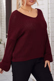Casual Simplicity Solid V Neck Plus Size Tops