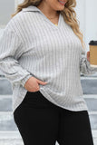 Casual Solid Basic V Neck Plus Size Tops