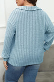 Casual Solid Basic V Neck Plus Size Tops