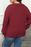 Casual Solid Basic V Neck Plus Size Tops