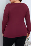 Casual Solid Basic Oblique Collar Plus Size Tops