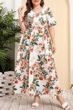 Vintage Elegant Geometric Print Bandage V Neck Printed Dress Plus Size Dresses