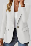 Casual Solid Cardigan Turn-back Collar Outerwear