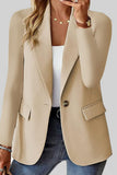 Casual Solid Cardigan Turn-back Collar Outerwear